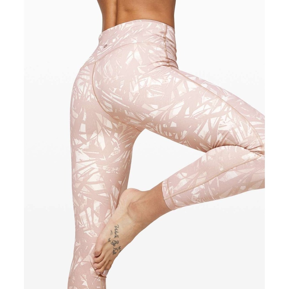 Lululemon Wunder Under High-Rise Crop 21 Palm Court Spanish Rose Leggings Size 2